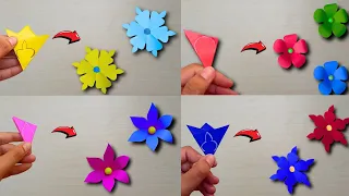 4 Amazing Paper Flowers Making Easy | Colour Papers