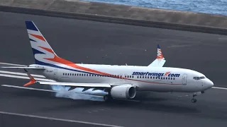 LANDINGS with STRONG WINDS at Madeira Airport - BUSY DAY at MADEIRA