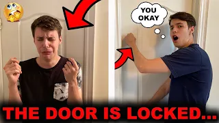 CRYING WITH THE DOOR LOCKED PRANK ON TWIN BROTHER! (EMOTIONAL)