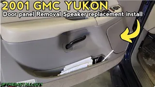 2001 gmc Yukon door panel removal  speaker replacement install upgrade