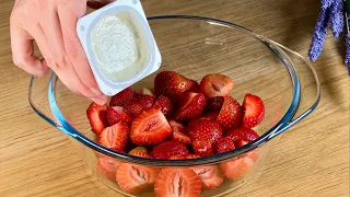 This dessert melts in your mouth! Simply top your strawberries with yogurt!