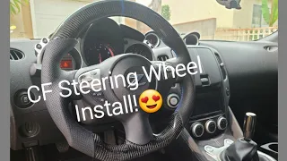 Carbon Fiber steering wheel install 370z/350z