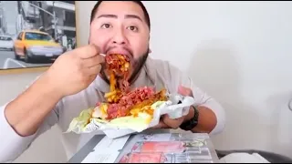 Mukbangers consuming chilli cheese fries