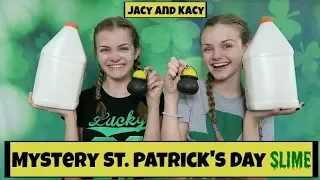 Mystery St. Patrick's Day Slime Challenge ~ Jacy and Kacy