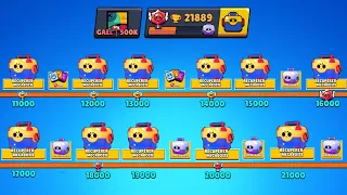 BRAWL STARS 500K - J'OUVRE TOUTE MA PROGRESSION DE TROPHÉES 11 MÉGABOITES !! EPIC REACTION