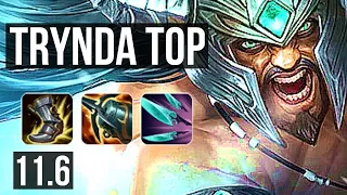 TRYNDAMERE vs URGOT (TOP) (DEFEAT) | 7/1/4, Godlike, Rank 10 Trynda | EUW Challenger | v11.6