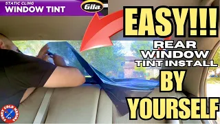 SUPER EASY, CURVED REAR Window Tint Installation | NO STRUGGLE Gila Static Cling Install Tutorial