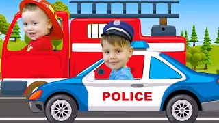 Синий трактор Песенки для детей Машинки Полицейский Пожарный Профессии для детей