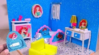 DIY Little Mermaid Ariel Room Decor Miniature Dollhouse Room 10 Minute DIY Doll Crafts
