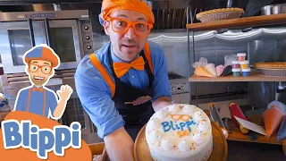 Blippi Bakes a Birthday Cake! Blippi Visits a Bakery | Educational Videos For Kids