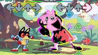 FNF Peppa ALL PHASES vs Bluey.Exe, Bingo & Muffin Spooky Sings Can can Song | New Bluey FNF Mods