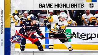 Penguins @ Blue Jackets 10/22 | NHL Highlights 2022