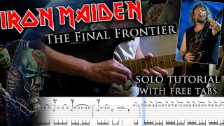 Iron Maiden - The Final Frontier Adrian Smith guitar solo lesson (with tablatures and backing track)