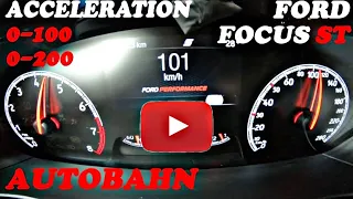 Ford Focus ST 280 HP 2020 Acceleration on German Autobahn