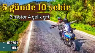 2 Motor 1 Haftada 10 Şehir gezdik - Motovlog - NC 750 ve XMAX