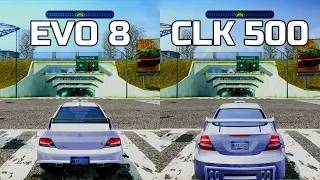 NFS Most Wanted: Mitsubishi Lancer Evolution VIII vs Mercedes CLK 500 - Drag Race