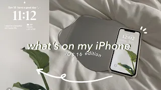 WHAT'S ON MY IPHONE iOS 16 EDITION + customise and organise tips
