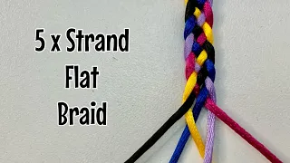 How to make a Five Strand Flat Braid - 5 strand plait #bracelets