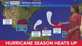 Sunday night tropical update: Hilary, Emily, Franklin and a possible depression in the Gulf