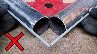 not many know , new trick how to cut 45° metal pipe easily | welding tips and tricks