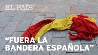 1-O | Los CDR retiran la bandera española de la delegación de la Generalitat en Girona