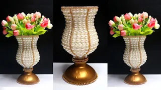 How to make Luxury Flower Vase from Plastic Bottle | Vas Bunga Mewah dari Botol Plastik Bekas