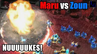 Maru Brings Out The NUKES vs Zoun! | StarCraft 2 SC2 Professional Game Pro TvP PvT Match