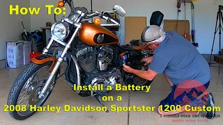How To Install a Battery and Floating Charger in a 2008 Harley Davidson Sportster 1200 Custom
