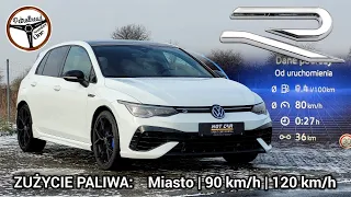 2022 VW Golf R VIII | Test zużycia paliwa. Ecodriving po mieście, 90/120 km/h na trasie.