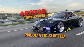 INSANELY Loud Turbo 4 Rotor RX7 (MORE BOOST), Brutal Acceleration, Ridiculous Noise - F1 Sound