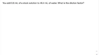 Finding the dilution factor