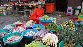 Cambodian Street Market - Fresh Vegetable, Fish, Seafood, Beef, Pork & More Food @Sam Hanh