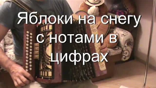 Яблоки на снегу с нотами в цифрах