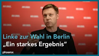 Pressekonferenz der Linken zum Ergebnis der Abgeordnetenhaus-Wahl in Berlin am 13.02.23