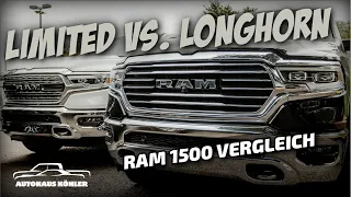 Schnellvergleich 2022 RAM Modelle: Limited vs. Longhorn