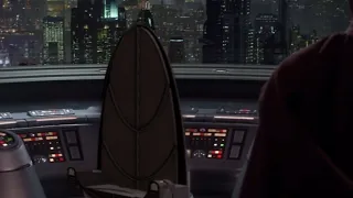 Mace Windu goes to arrest Palpatine[but he's not there]