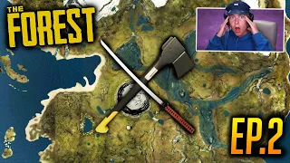 The Forest Ep.2 - I Found the KATANA and the MODERN AXE! The TERROR of the CAVES!