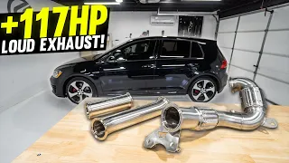 GTI Exhaust Install! +Unitronic Stage 2 Tune