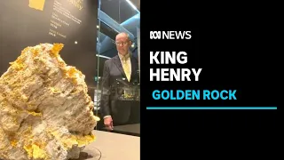 The world's largest known gold rock specimen dubbed "King Henry" goes on public display | ABC News