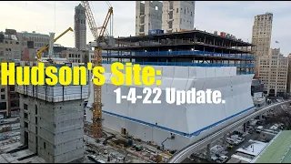 Hudson's Site: 1-4-22 Update. Tower Core Has Grown, Crane,  Tower, Ready for first steel!