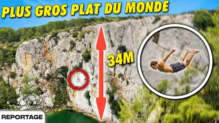 Il fait un faux plat ÉNORME de 34m et bat le RECORD du MONDE de døds !