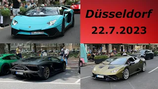 Supercars in Düsseldorf 22.7.2023! (Aventador Ultimae/SV Roadster, 488 Pista, STO, 812 GTS...)