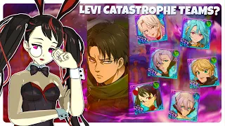 Using Green Levi With A Bunch Of Catastrophe Units! (AoT Collab PVP) | 7DS Grand Cross