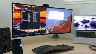 Ultrawide Monitor with PBP (Picture by Picture) demo using Logitech Flow with PC and Mac