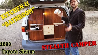 Minivan Camper Conversion, 3 days, $350, BATHROOM and KITCHEN. Toyota Sienna