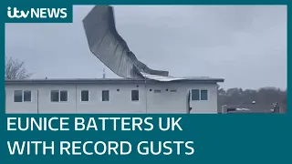 Storm Eunice batters UK and Ireland with record-breaking gusts | ITV News