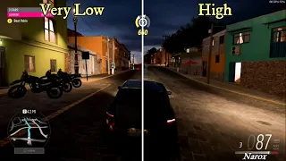 Graphics compare VERY LOW vs HIGH setting - FORZA HORIZON 5 PC Gameplay - Nvidia GTX 1660 Super