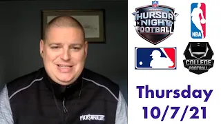 Thursday NFL, NCAAF, & MLB Free Betting Picks & Predictions - 10/7/21 l Picks & Parlays