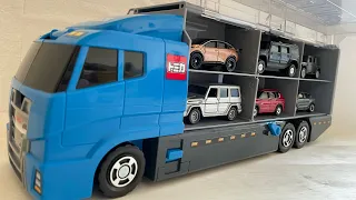 [トミカ]世界の車『SUV』を開封しておかたづけコンボイへ収納！Open the world's "SUV"and store it in a tidying combo!