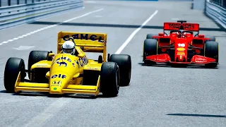 Ferrari F1 2020 vs Lotus F1 1987 at Monaco